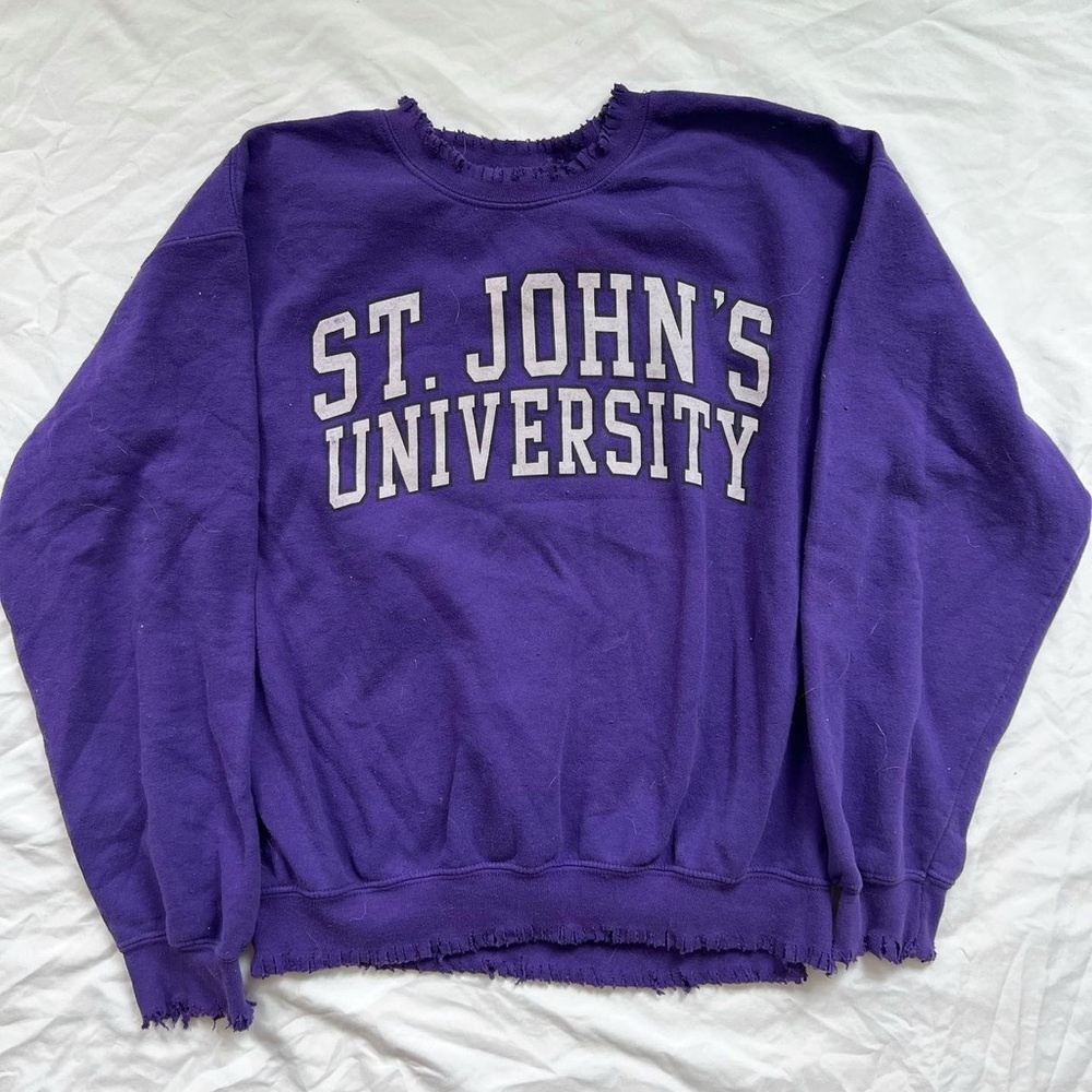 Furst Of a Kind St John’s University distressed purple crewneck